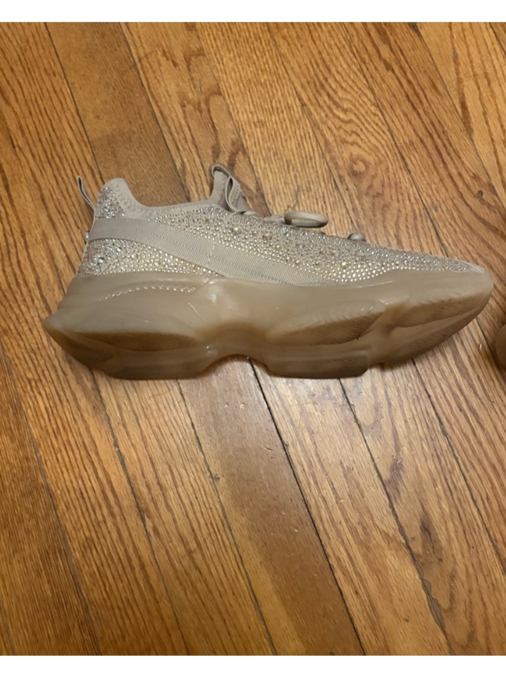 NWOT Steve Madden Beige Knit Lace-Up Sneakers - Picture 5 of 10